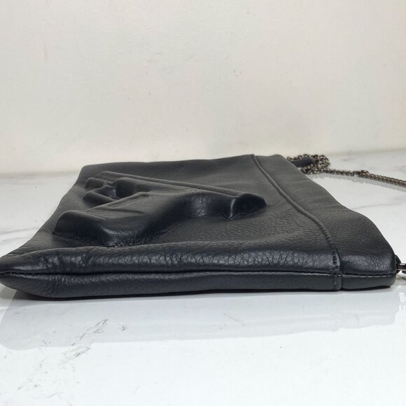 Vlieger & Vandam Black Leather Gun Embossed GUARDIAN ANGEL Bag Purse - Picture 5 of 12